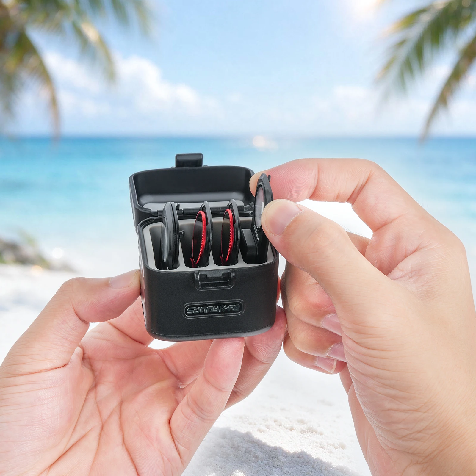 For DJI Osmo Pocket 4 Pro Filter Storage Box, Portable Anti‑Drop Hard Shell Filter Protective Case Camera Lens Filter Storage