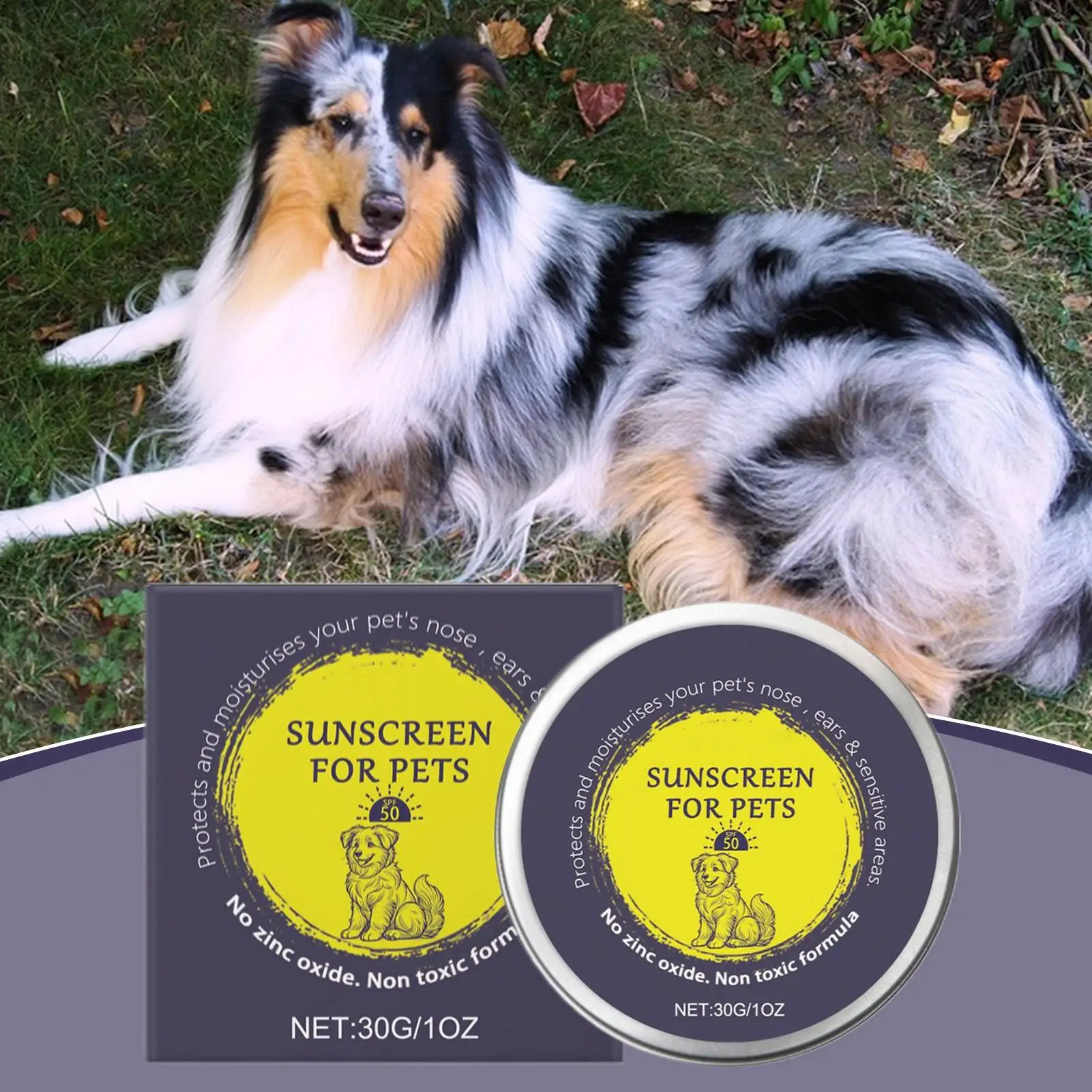 Protector solar para perros y gatos SPF 30g, crema solar Natural para perros y gatos, protección solar hidratante, cuidado de la piel de perros y gatos para senderismo al aire libre