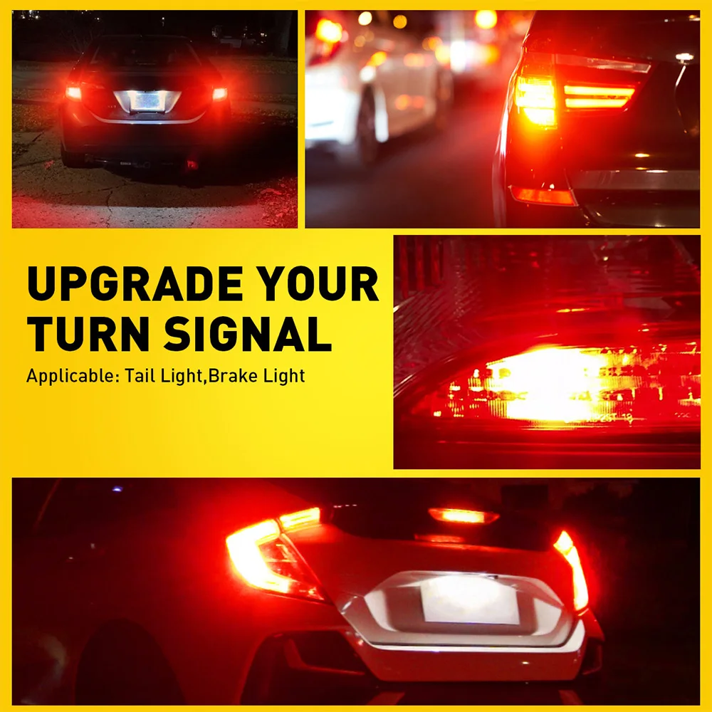 AUXITO 2Pcs Canbus 7443 LED Brake Light  W21W W21/5W 7440 Led Bulb Turn Signal Reverse Light Red White Backup Reverse Lights