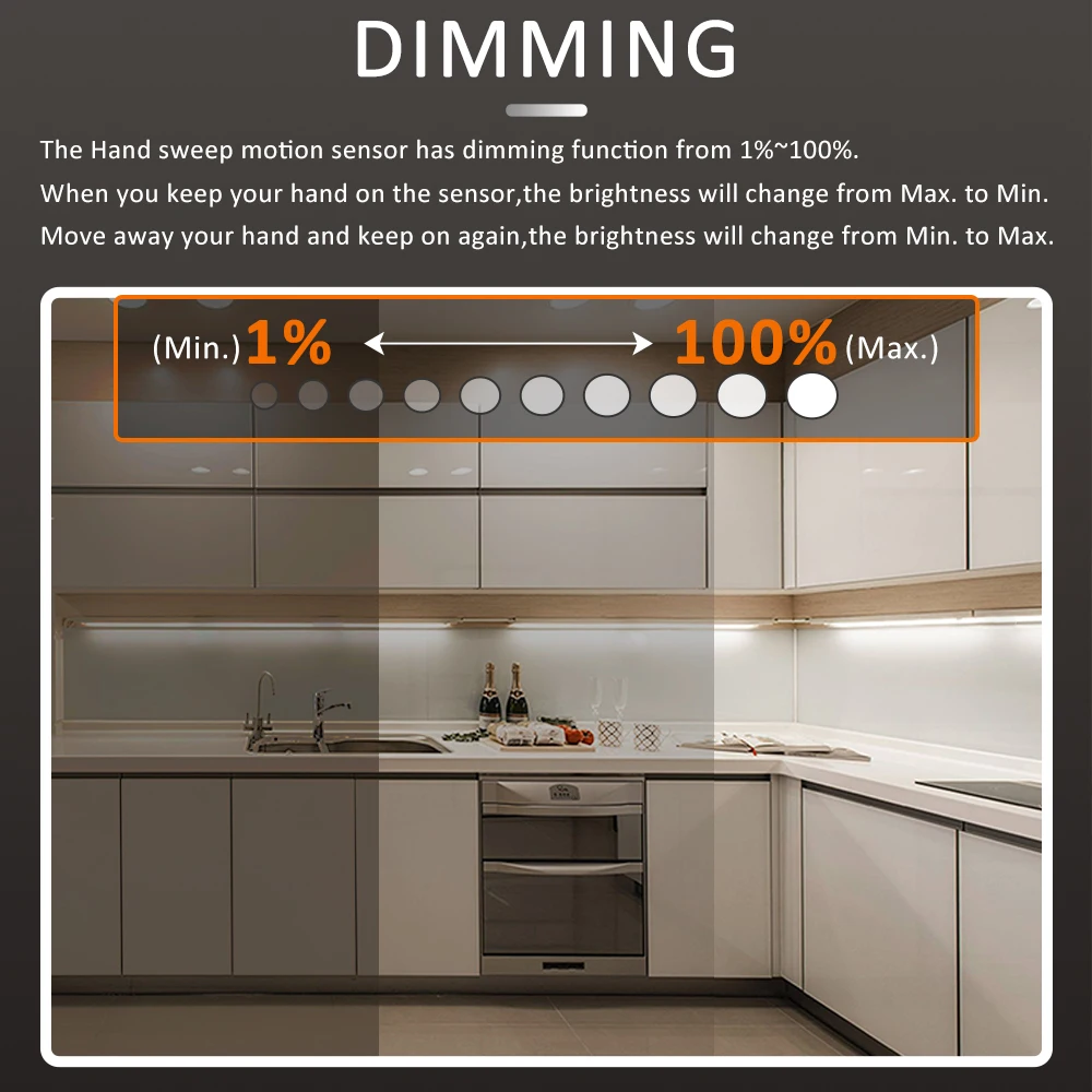 Handveegsensor COB-striplicht DC 5V USB Beweging AAN UIT Dimbaar Flexibel lint Achtergrondverlichting TV Keuken Onder kast Tape Lamp