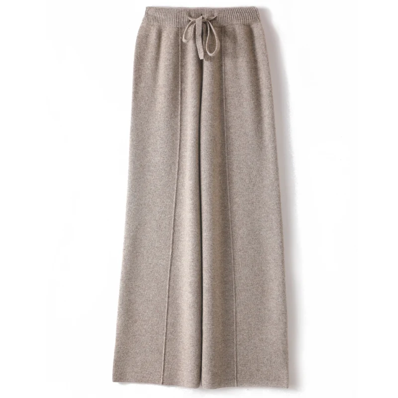 New Product Launch for Autumn and Winter ~ High-Waisted Wide-Leg Pants for Women, Autumn and Winter 100% Pure Wool Floor-Length