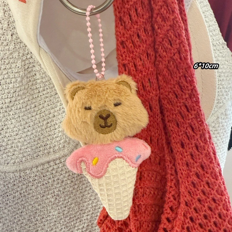 漫画 KT カピバラぬいぐるみキーホルダーかわいいぬいぐるみキーリングバッグペンダントバックパックぶら下げ装飾素敵なギフト