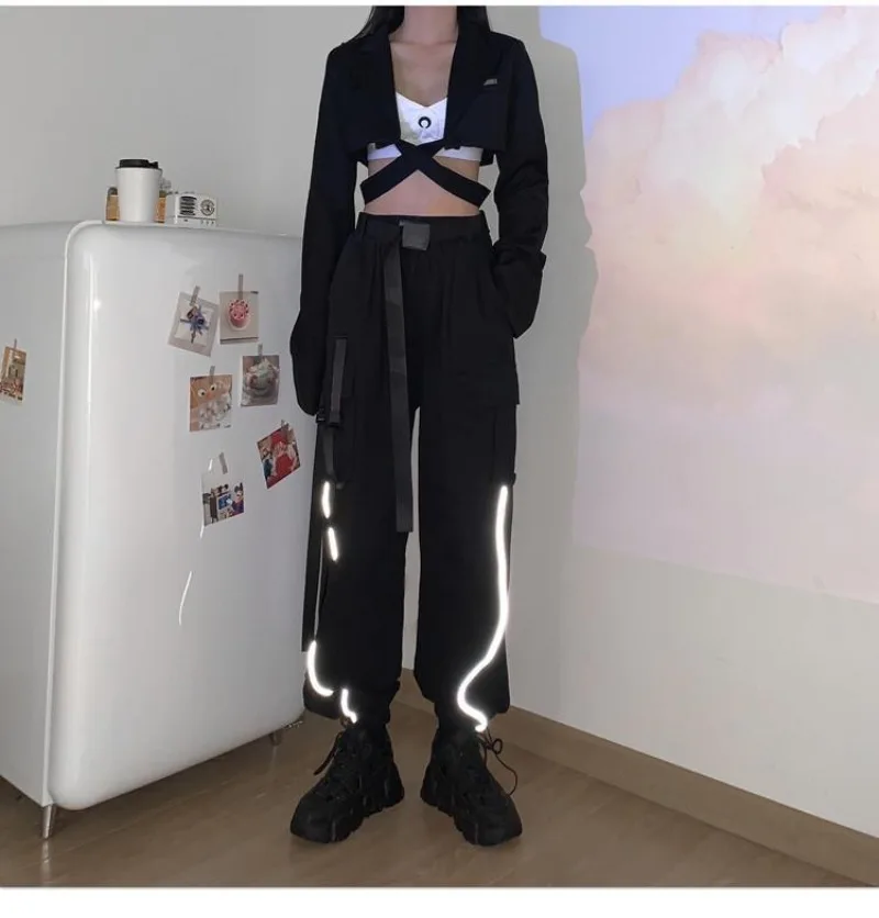 جديد الربيع والخريف رقيقة النسخة الكورية العمل السراويل عاكس حزمة أقدام فضفاضة تنوعا الترفيه تسلق الجبال السراويل في الهواء الطلق #4