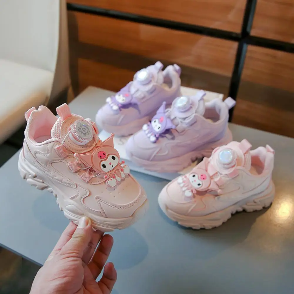 

Anime Kuromi Tennis Shoes Kids Girls Sanrio Kawaii Casual Shoes Sneakers Autumn Spring Sweet Cute Doll Non Slip Running Shoes