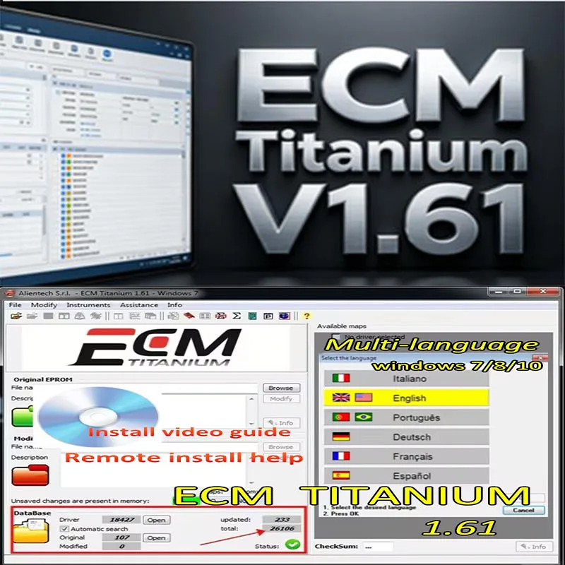

ECM Titanium 1.61 ECU Tool with 26000+ Drivers Compatible with Windows 7/8/10 - Send Link