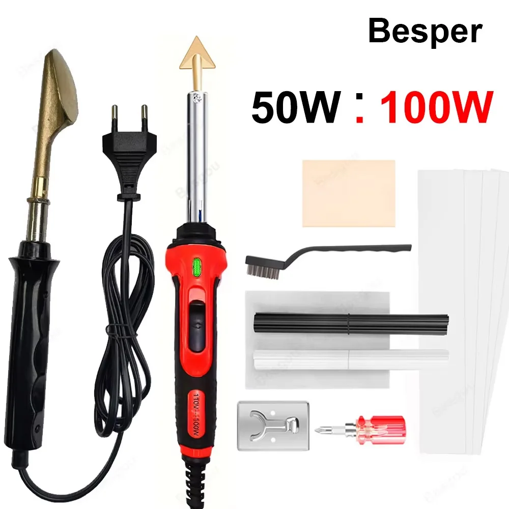 

50W / 100W Car Bumper Repair Electric Soldering Iron, Thermal Stapler Crack Repair Smoothing Tool, Home Leather Ironing Tools