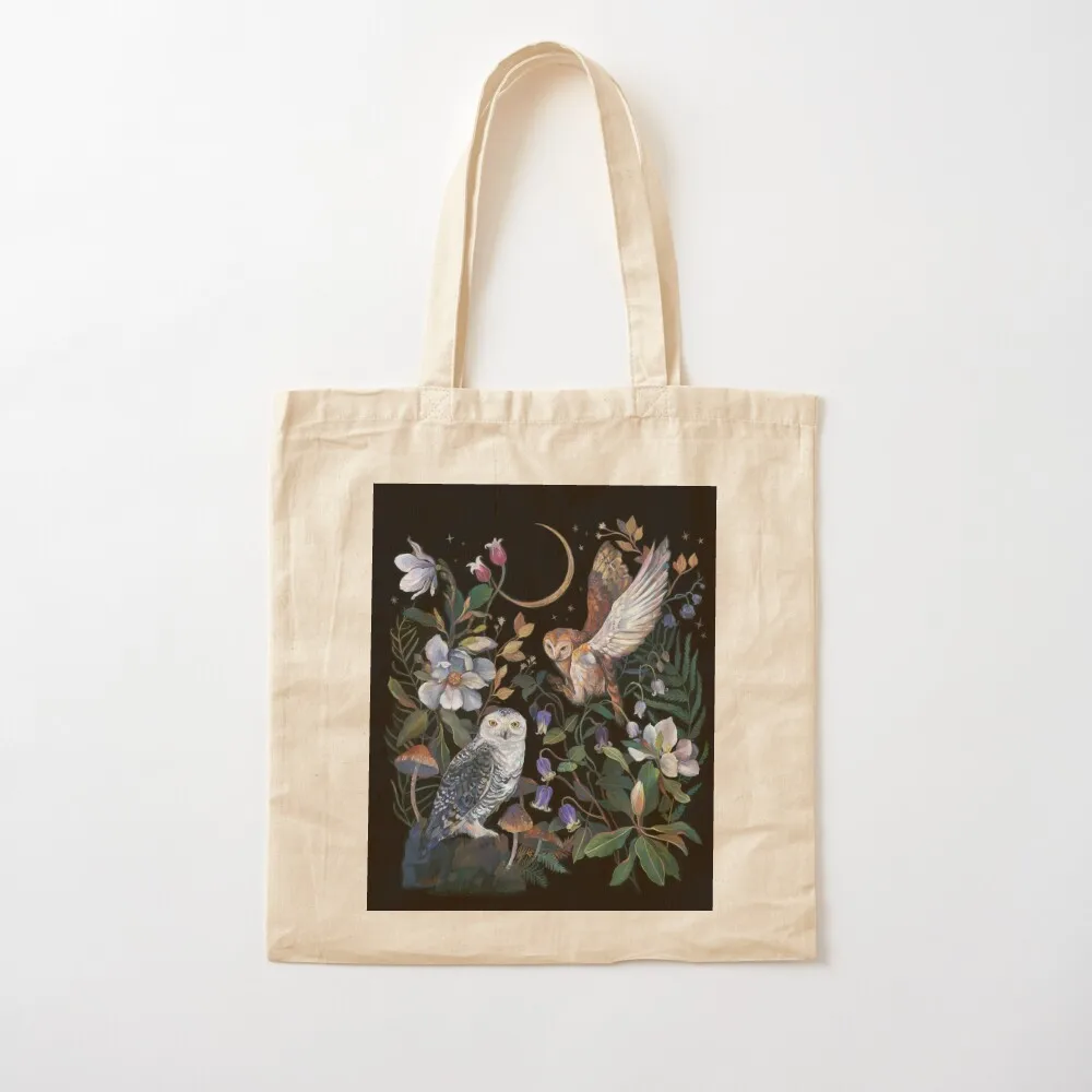 Owls night garden Tote Bag Beach bag Portable shopping bag Women's tote