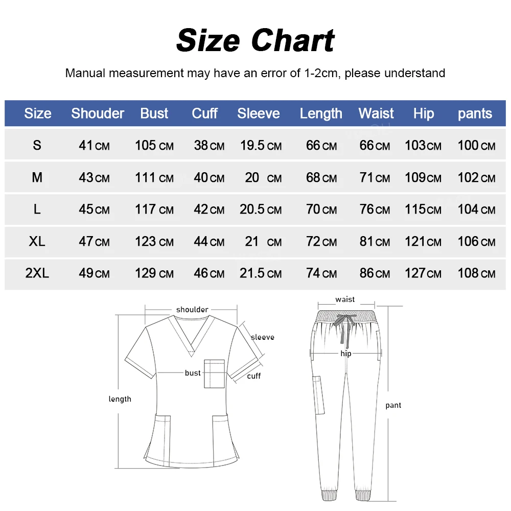 Multicolour Jogger Suits Doctor Nurse Work Clothes Beauty Salon Dental Clinic Scrub Top+pants Clinical Nursing Accessories Women