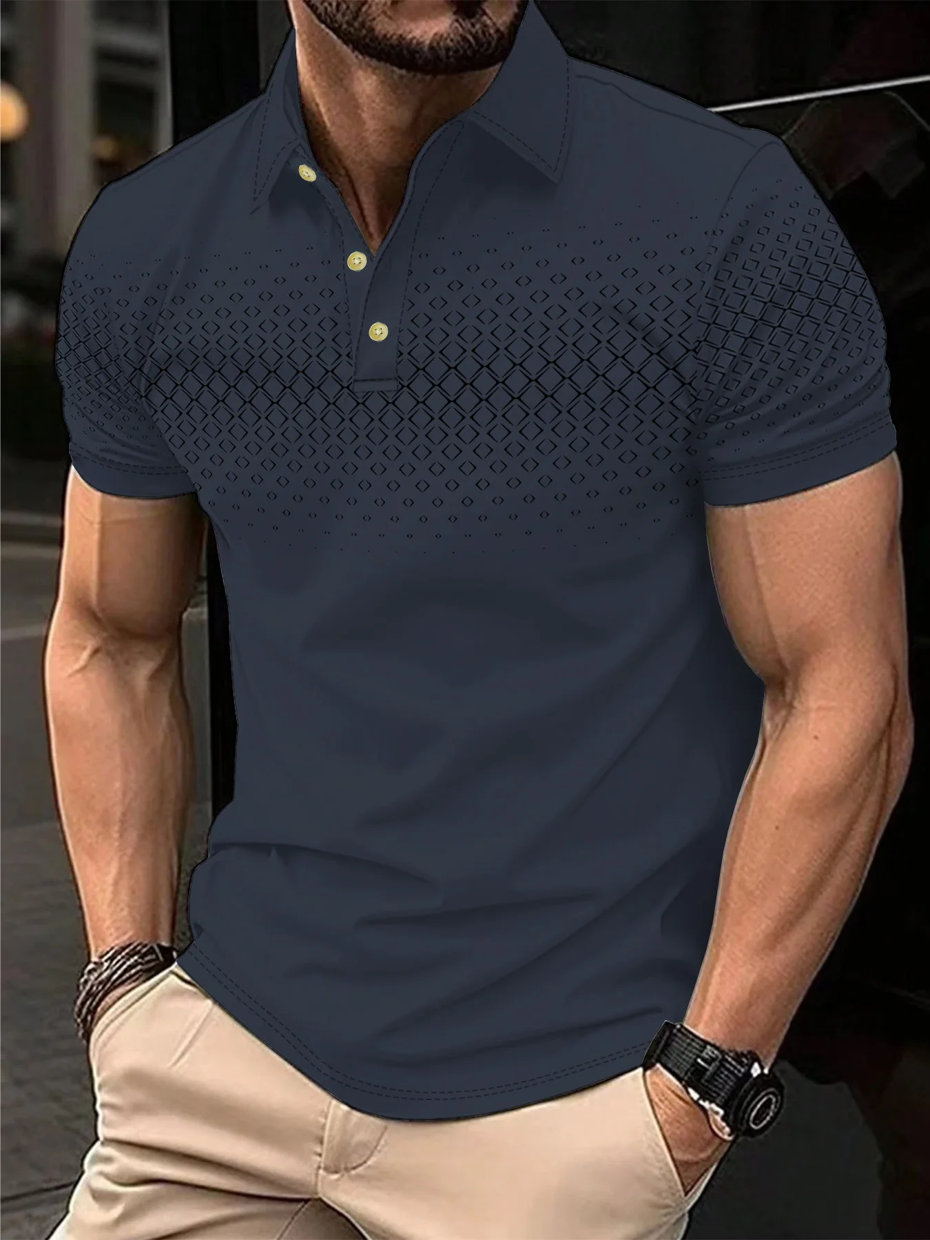 

The new men's POLO shirt for summer 2025 is breathable lightweight casual and fashionable with 3D printing