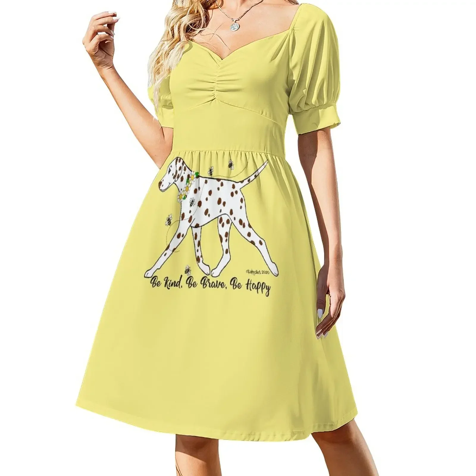 

Dalmatian Be Kind, Be Brave, Be Happy Short-Sleeved Dress prom dresses elegant dresses for women woman dress Dress