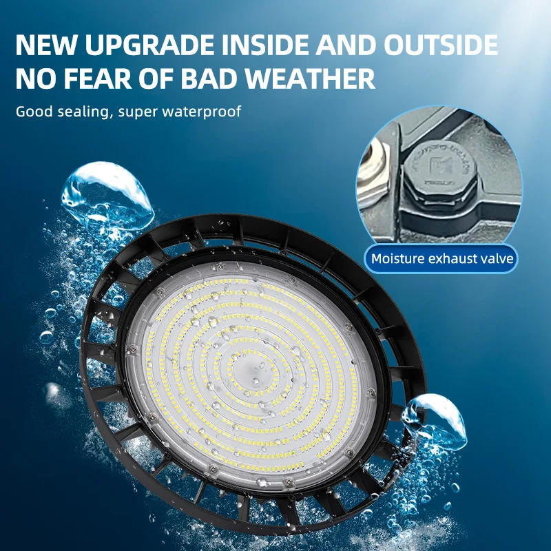 ارتفاع خليج ضوء UFO LED 220 فولت 100 واط 150 واط 200 واط ملعب الأعمال مستودع مصباح المرآب السوبر مشرق الإضاءة الصناعية التعدين مصباح #3