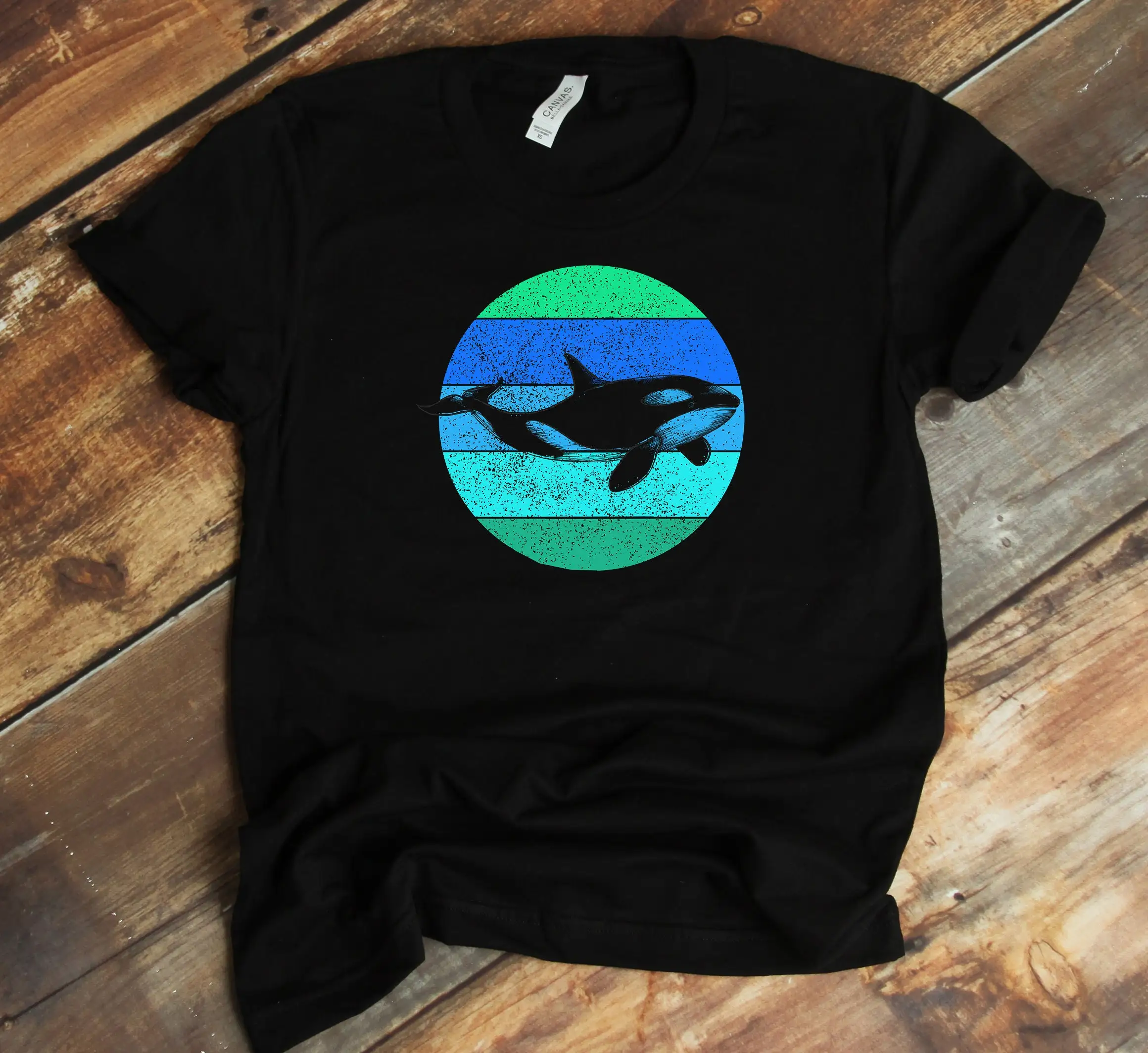 Orca Killer Whale T Shirt Retro Sea Mammal Ocean Animal Lover