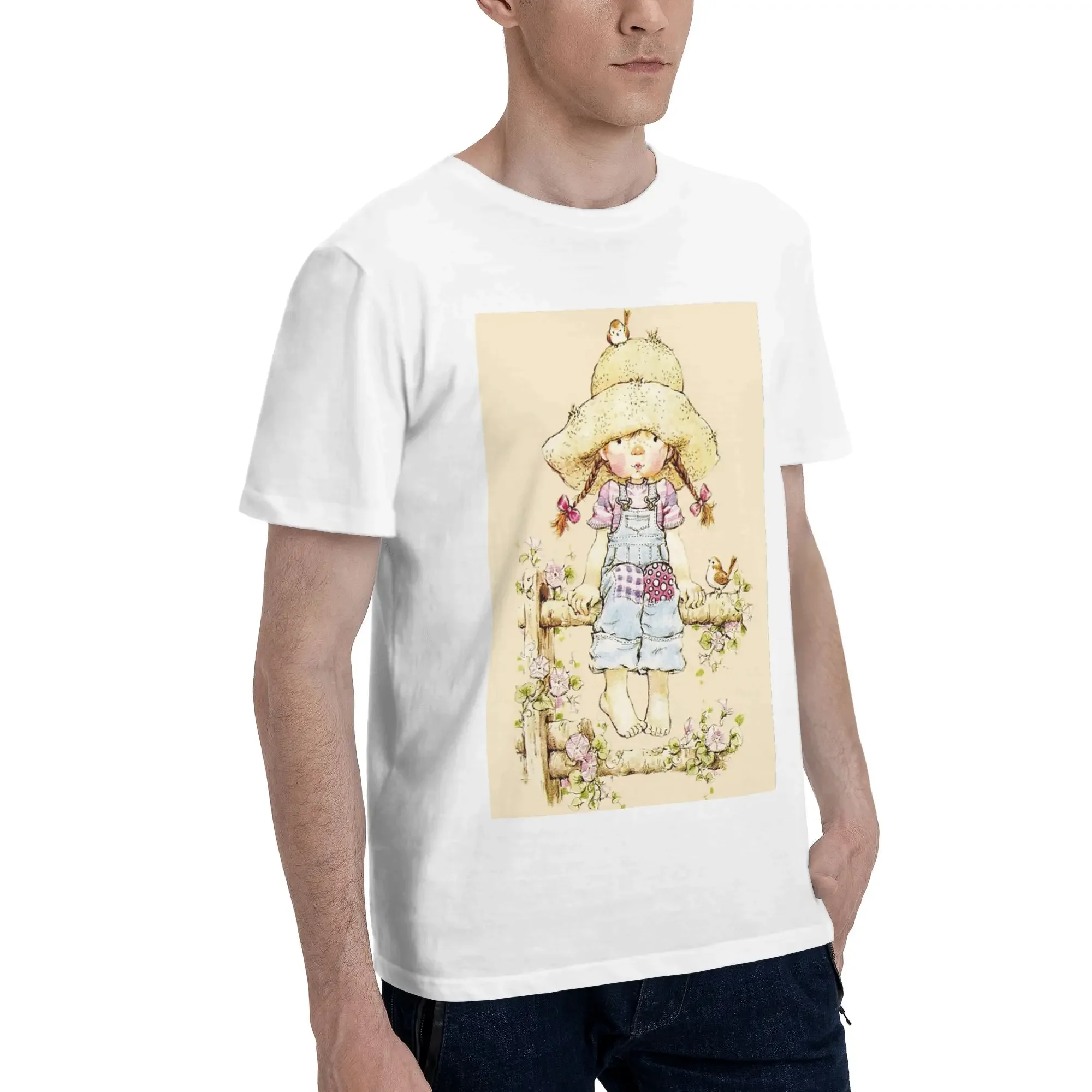 Kawaii Sarah Kay Men T-Shirt Plus Size T Shirts Men's Round Neck Cotton Tees Short Summer Male