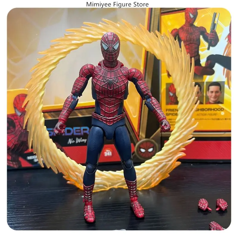​ ​ 15.5cm 스파이더맨 히어로 레드 블루 슈트 관절형 PVC 액션 피규어 스태츄 데스크탑 장식 선물 ​