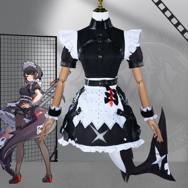 

Absolutely Zero Elaine Joe Cos Clothes Anime Shark Maid Playing Clothes Miha Tour Absolute Zero Game Maid Whole Body Cosplay