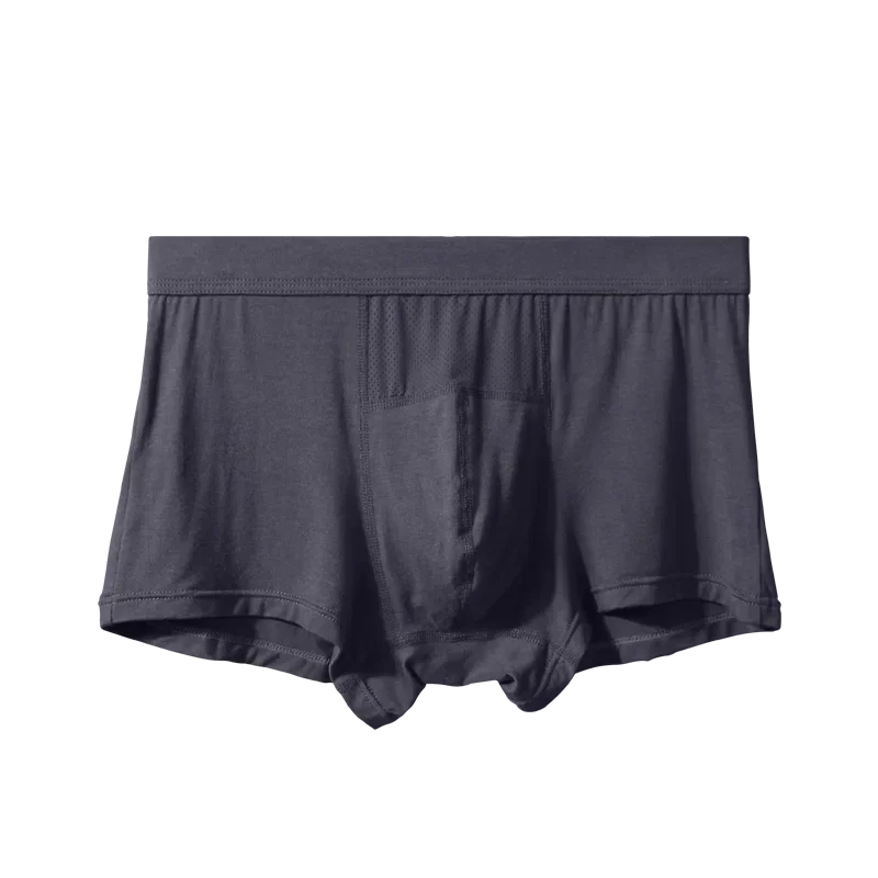 5-Pack of Summer Men's Underwear Ice Silk Breathable Underwear Men's Mesh Boxer Briefs Pure Color U-Convex Large Size Boxer Shor