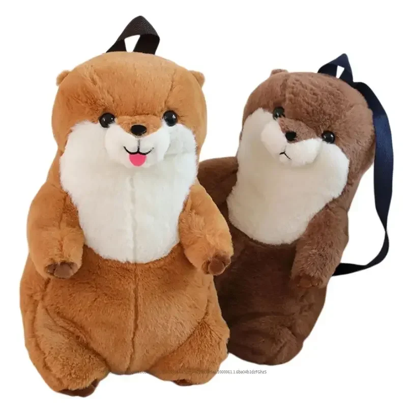 

50cm Kawaii Sea Otter Plush Backpack Toy Stuffed Soft Animal Pillow Decor Kindergarten Shoulder Bag for Kids Birthday Gifts