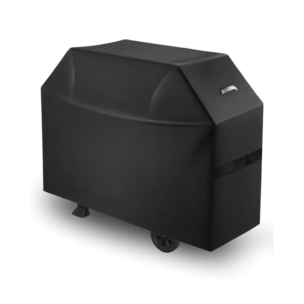 

Heavy Duty 60 Inch Waterproof BBQ Grill Cover Fade Resistant for outdoor 600D Polyester Easy On Off with Straps Black