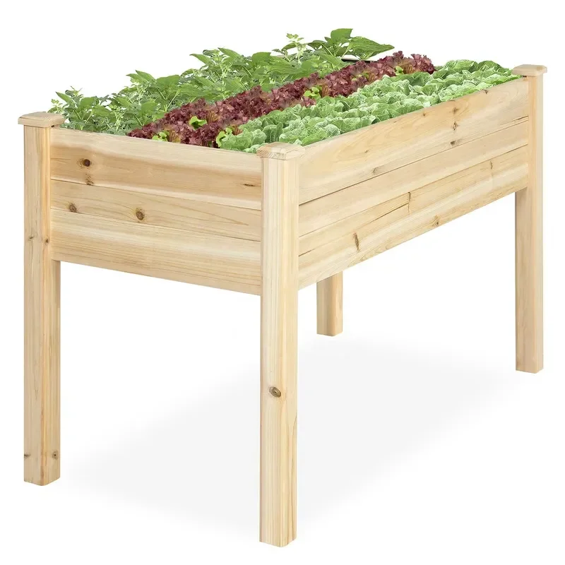 for Outdoor Wooden Raised Garden Bed  Planting Fruits Vegetables and Flowers