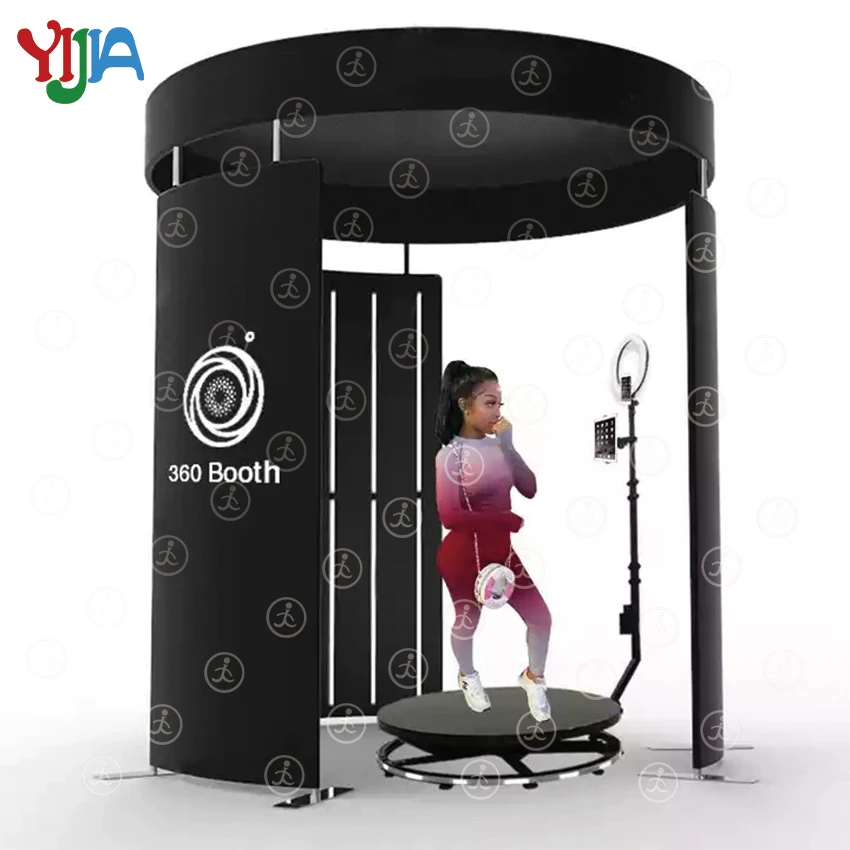 Custom Printed Logo 360 Video Spinner Photo Booth Automatic 360 DELUXE LED PHOTO BOOTH ENCLOSURE