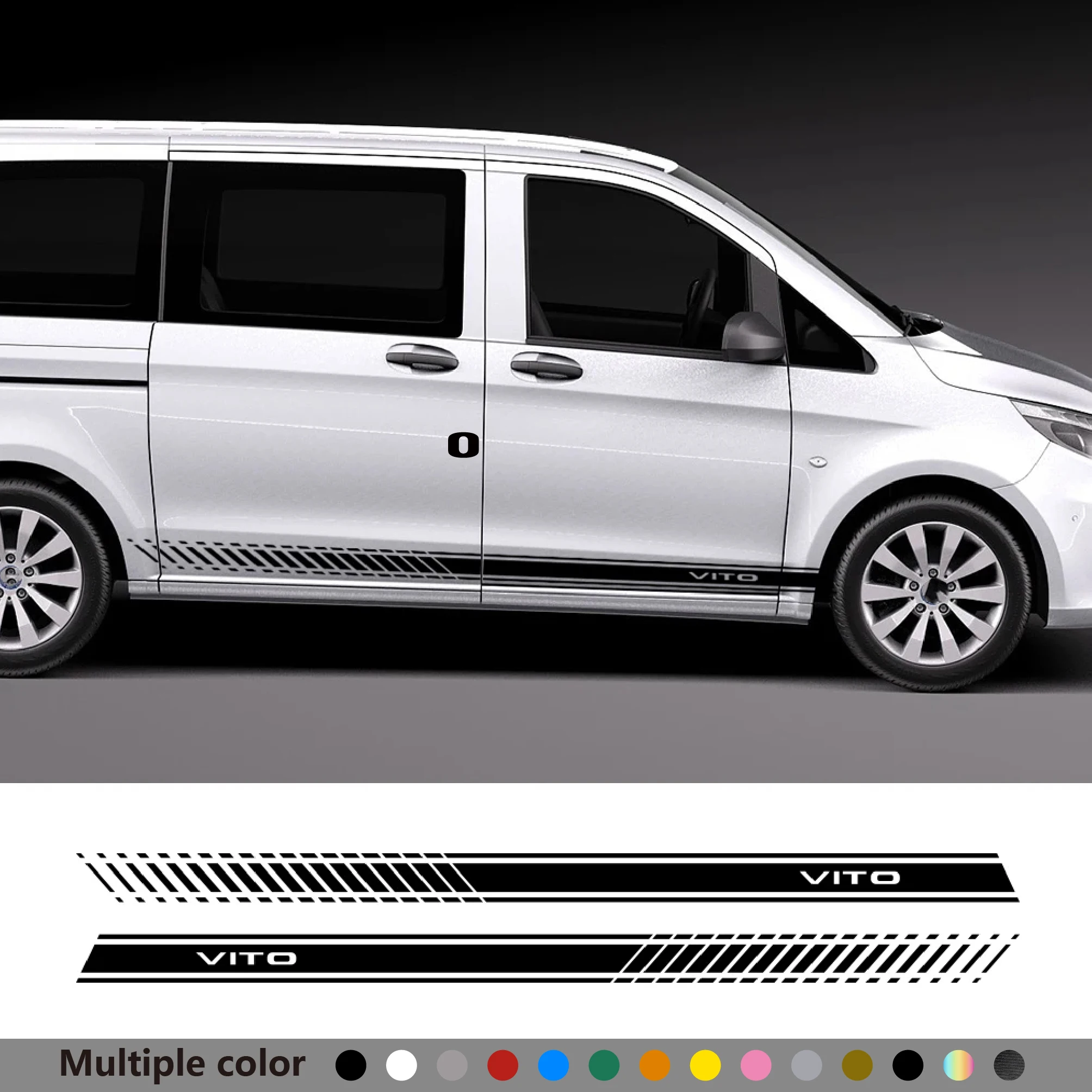 

2PCS Car Stickers Door Side Stripe Decals For Mercedes Benz Vito V Class Viano W447 V260 W639 W638 Marco Polo Auto Accessories