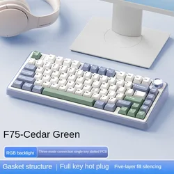 AULA F75 wireless Mechanical Keyboard Reaper Axis Gamer keyboard Customized Hot-Swap 75%Layout OEM Profile Gasket Structure