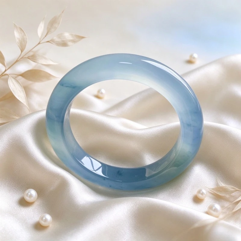Fresh High Ice Light Blue Agate Bracelet, Versatile Personality