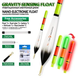 1Piece Electric Gravity Sensor Color Change Float+1 CR425+1 Float Tube+1 Bag Hooks+1 Float Rest Luminous Nano Buoy Tackle Tools