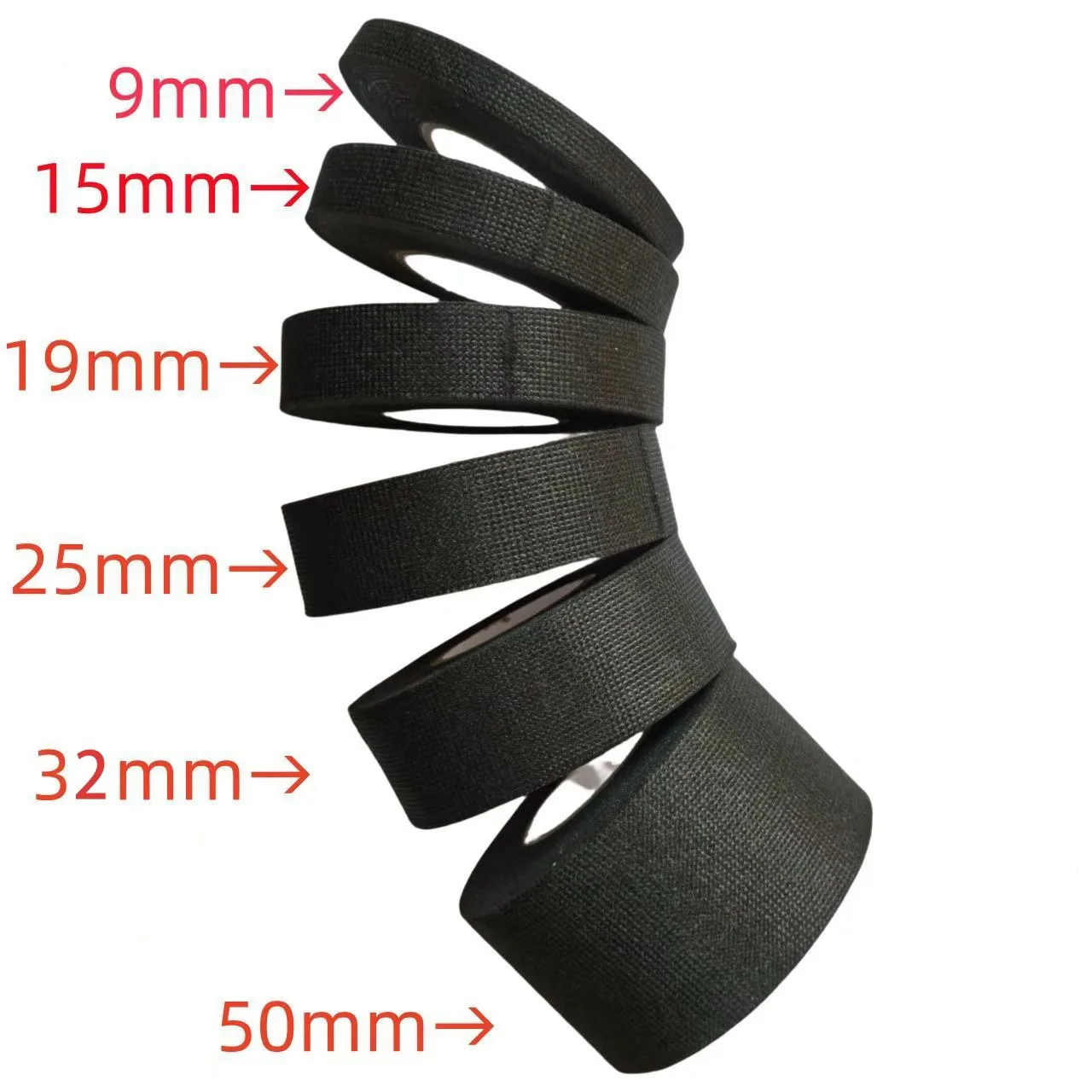 Black Velvet Wiring Bundle Flame Loom Harness Retardant Electrical Tape Adhesive Cloth Fabric Wiring