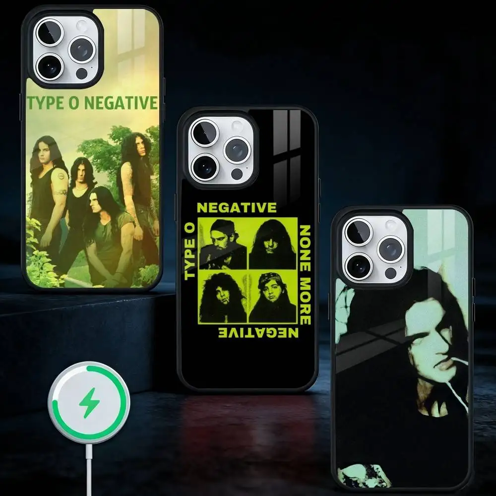 Type O N-Negative Rock Band Phone Case For iPhone17,16,15,14,13 Plus,Pro Max Magnetic For Magsafe Wireless Charging