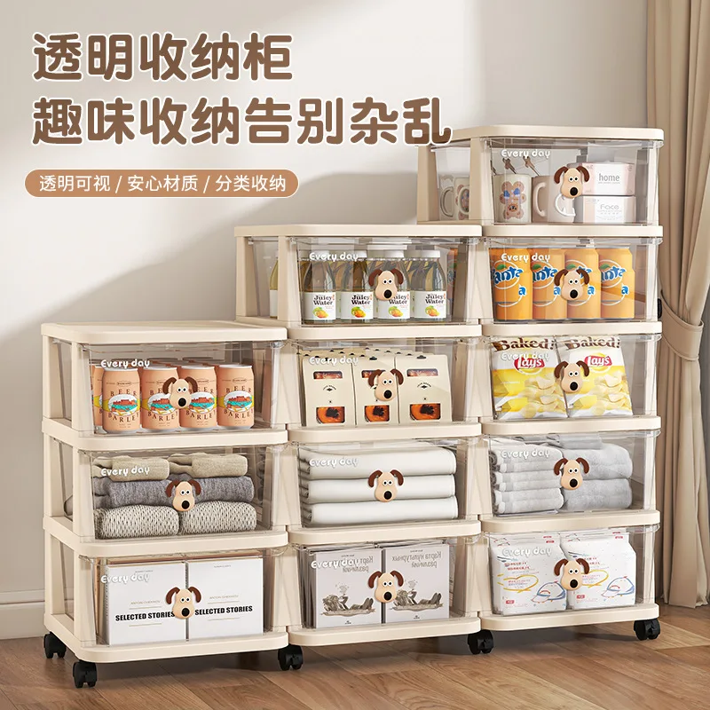 Formwell upgrade Plastic Storage Drawers, Rolling Storage Cart, Rolling Cabinet for Home, Drawers Organizer, puppy decoration