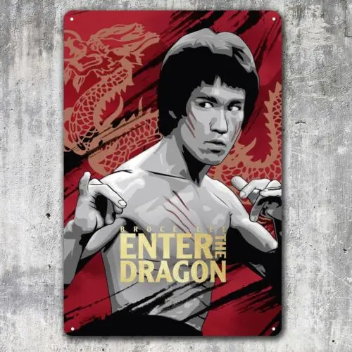 Metallposter „Enter The Dragon Movie“ – Sammelbares Blechschild 20 x 30 cm – Aluminium