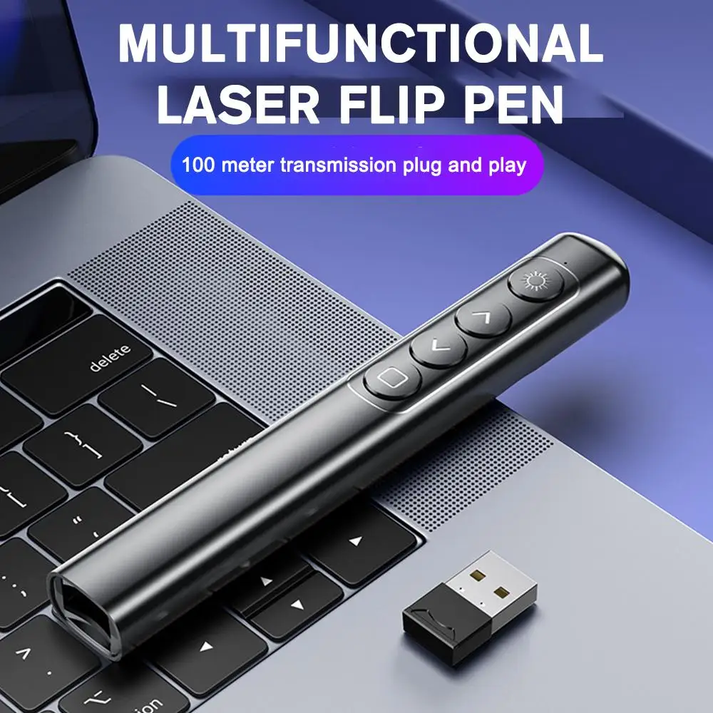 Wireless Laser Multi-function PPT Digital Display Page Turning Pen, Business Remote Control Teaching Page Turning Pen