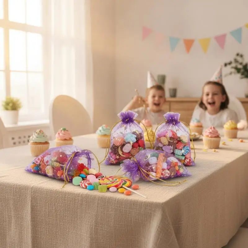10 Stück 5 Größen Mond-Stern-Organza-Geschenktüten Schmuckbeutel Hochzeitsparty-Süßigkeitentüten Schmuckverpackung Großhandel Aufbewahrungsbeutel – Detail 10