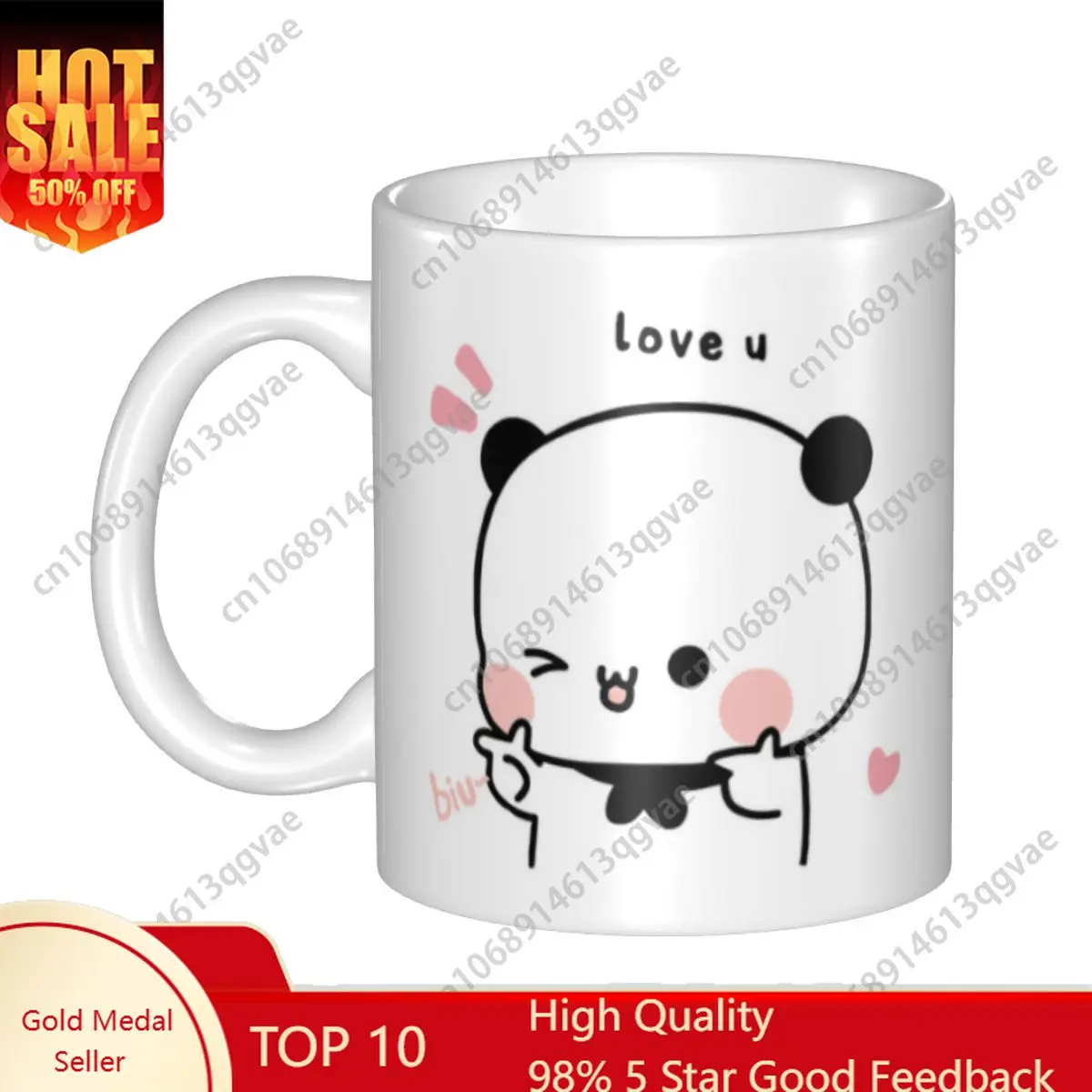 

DIY Finger Guns Love Ceramic Mug Personalized Bubu Dudu Coffee Cups Creative Present