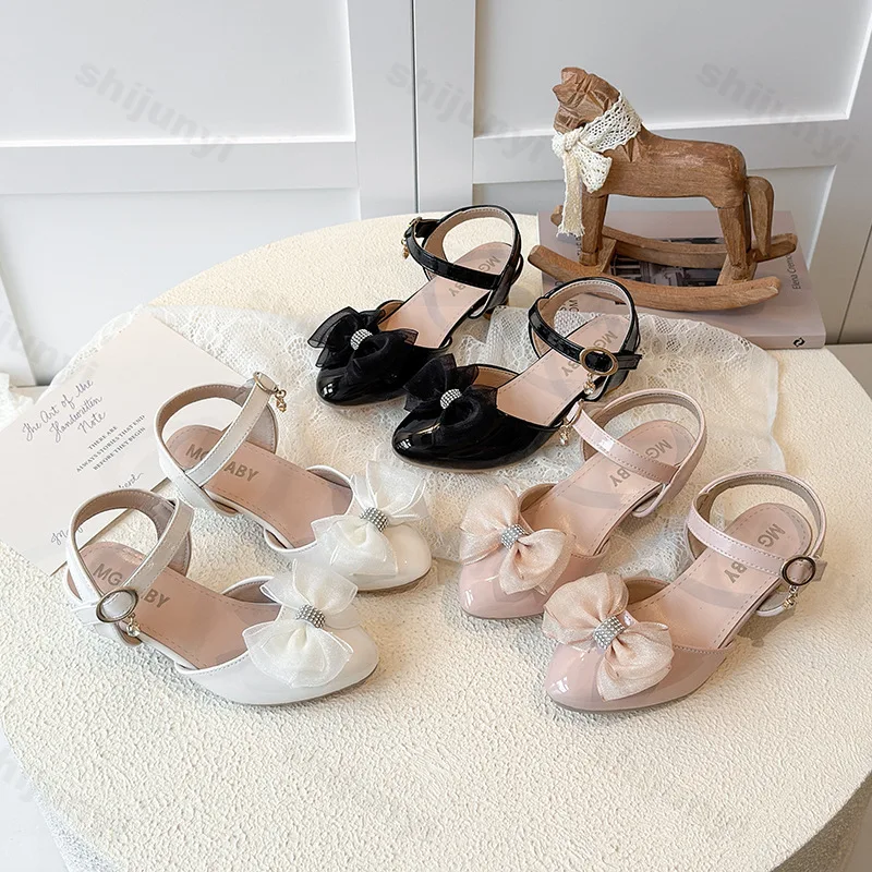 

Girls Princess Shoes Non-slip Spring 2026 New Children High Heel Performance Shoes Kids Fashion Casual Mary Jane Leather Shoes