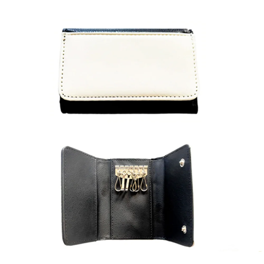 

Sublimation PU Blank Single-sided Key Storage Wallet Three Sided Folding Card Bag For Heat Transfer Printing