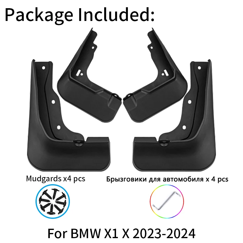 4pcs Mudguards For BMW X1 Accessories 2023 2024 U11 U12 Car Mudflap Front Rear Flaps Splash Mud Fender Car Accessories Mud Flaps