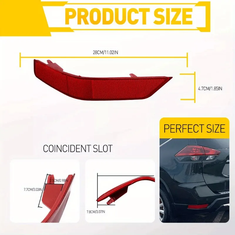 مانع صدمات خلفي للسيارة مصباح الضباب الذيل الفرامل عاكس أضواء لنيسان روج X-Trail T32 2017 2018 2019 2020 265606FV0A 265656FV0A #2