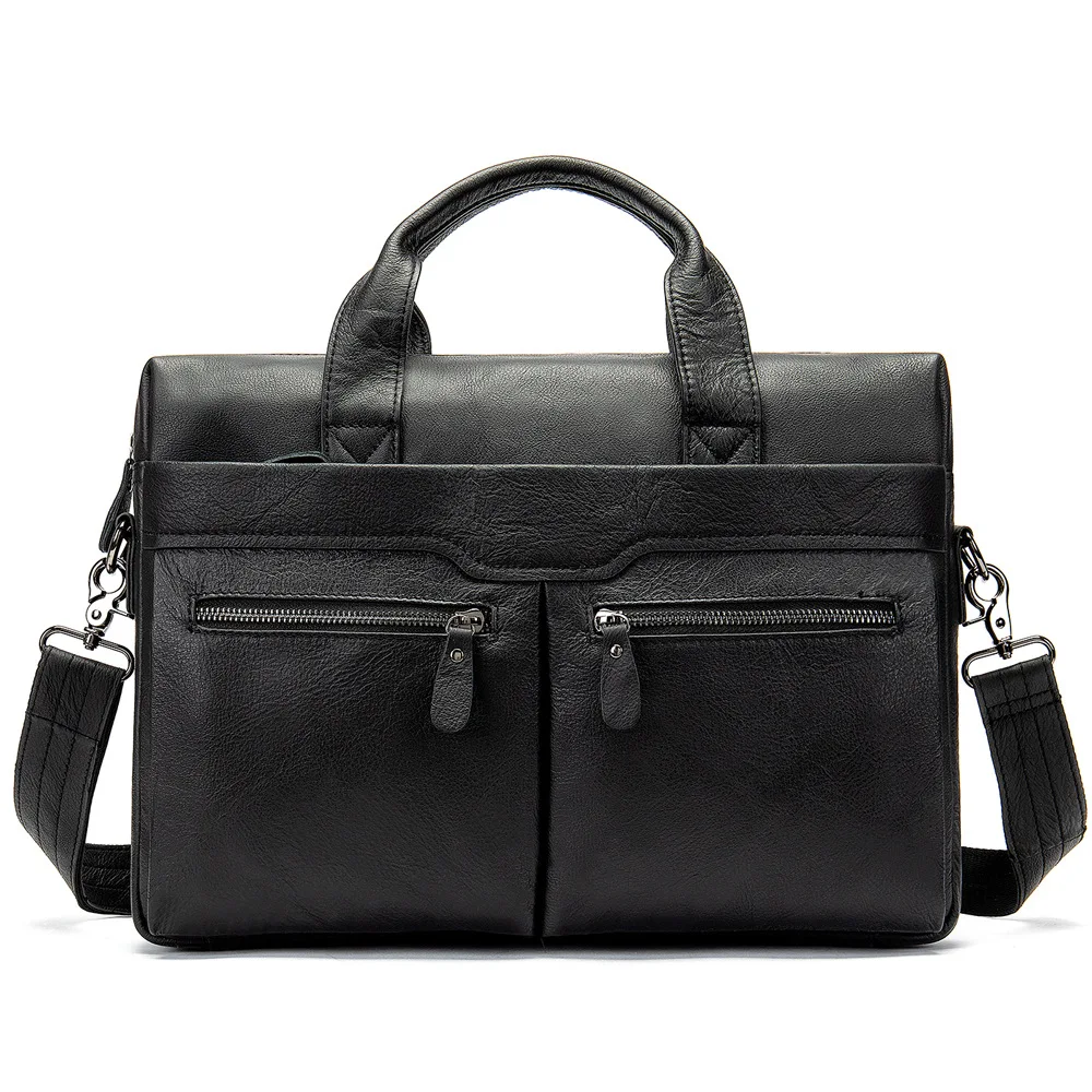 Men's Briefcase Genuine Leather Laptop Bag Leather Shoulder Bags for Men Laptop Briefcase Business Totes for Document