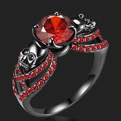 Gothic Style Ring Horror Skull On The Band Match Daily Outfits Party Accessory Suitable For Men And Women