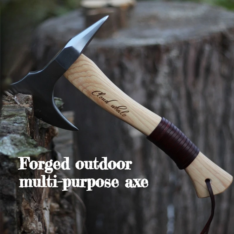 

27/28cm Multi-functional Axe Forged Eagle Nails Suitable Outdoor Chopping Firewood Household Use Camping Portable Emergency Tool