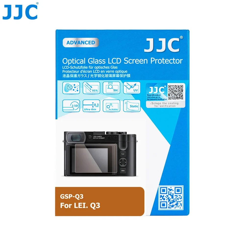 JJC-Protector de pantalla LCD para cámara, cristal ultrafino de 0,01 pulgadas, 95% de alta transmitancia, 2.5D, bordes redondos, para FUJIfilm X-S20 Leica Q3