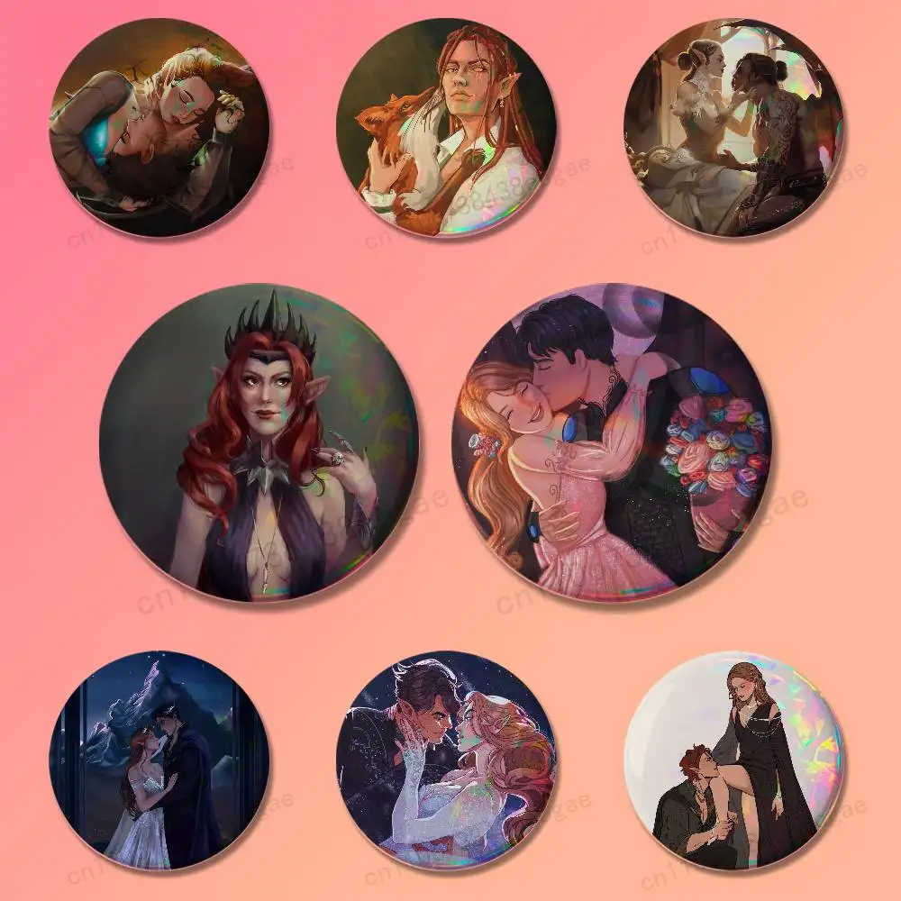 

A Court OF M-Mist And F-Fury Badges 25 32 44 58 75 mm Cartoon Brooches Cosplay Pins Backpack Shoes Hat Accessories Lover Gifts