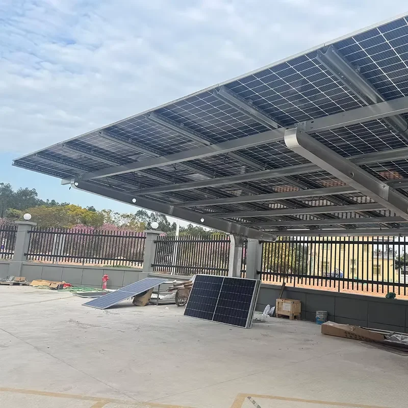 Carbon Steel Structure Solar Carport Solar Park System for Parking Lot Shade Sail Mounting Bracket