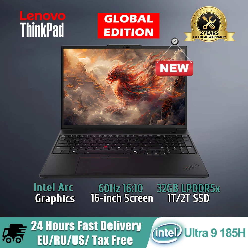 Lenovo ThinkPad P16s Laptop Intel Core Ultra 9-185H Intel Arc Graphics 32GB /64G RAM 1TB SSD 60Hz 16-inch Notebook PC  Computer