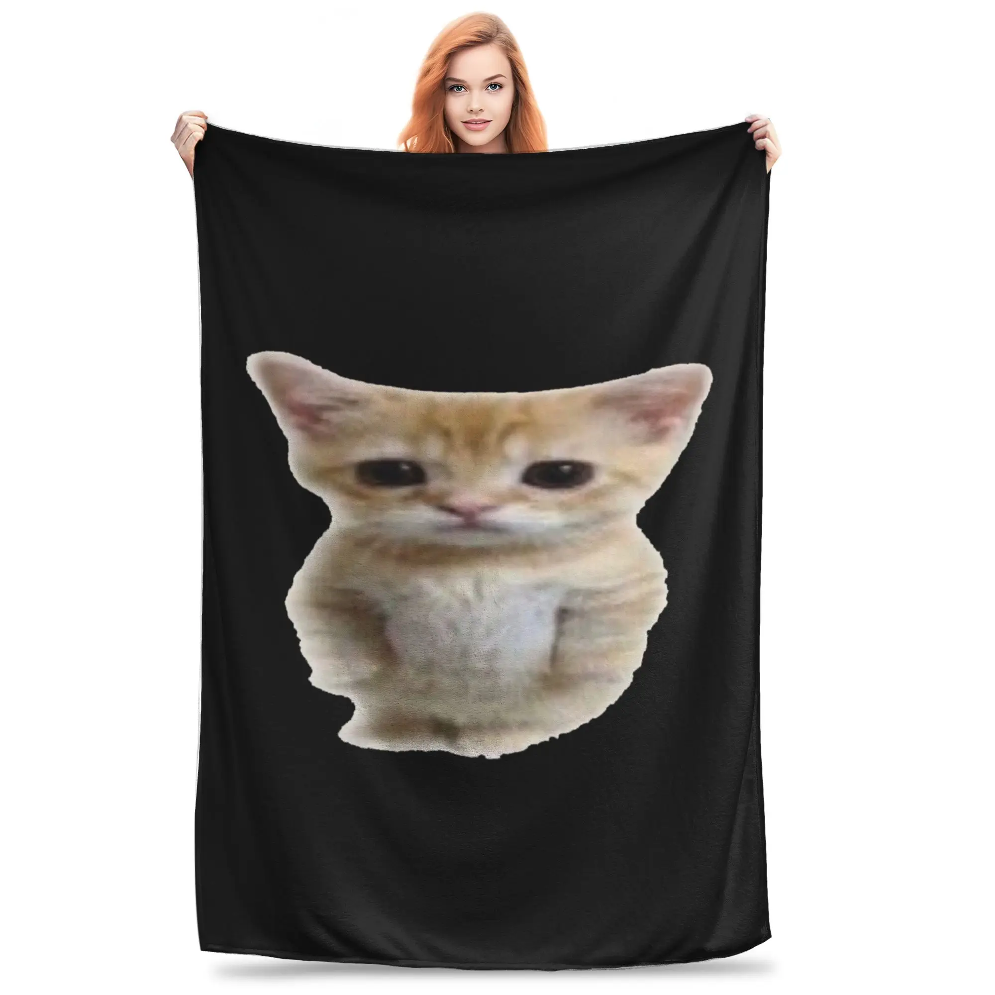 El Gato  Standing Cat Meme Blanket Soft Warm Flannel Throw Blanket Bedspread for Bed Living room Picnic Travel Home Sofa