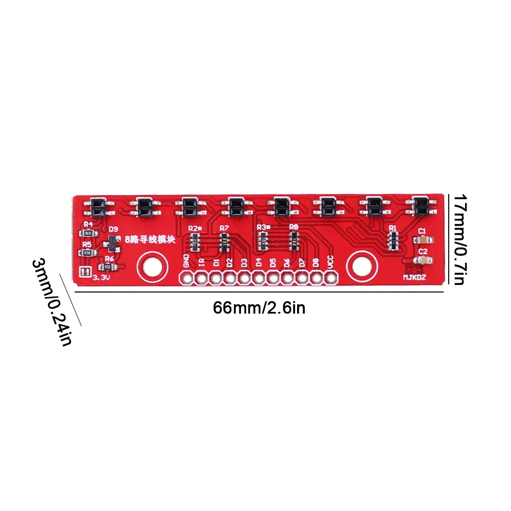 10-1PCS 3.3V-5V Line Follower Infrared Detection Sensor 8 Channel 8Bit Detector Hunt Board PCB Infrared Detection Module Board