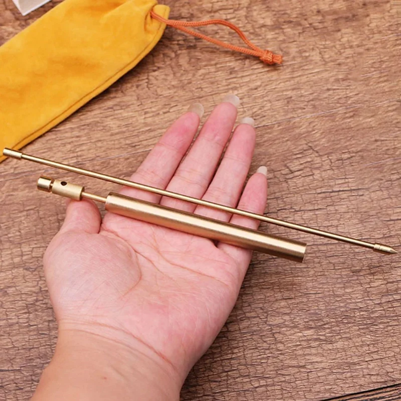 2Pcs Copper Dragon Seeking Dowsing Rod Outdoor Energy Water Witching Adjustable Detector Measuring Detachable Tool