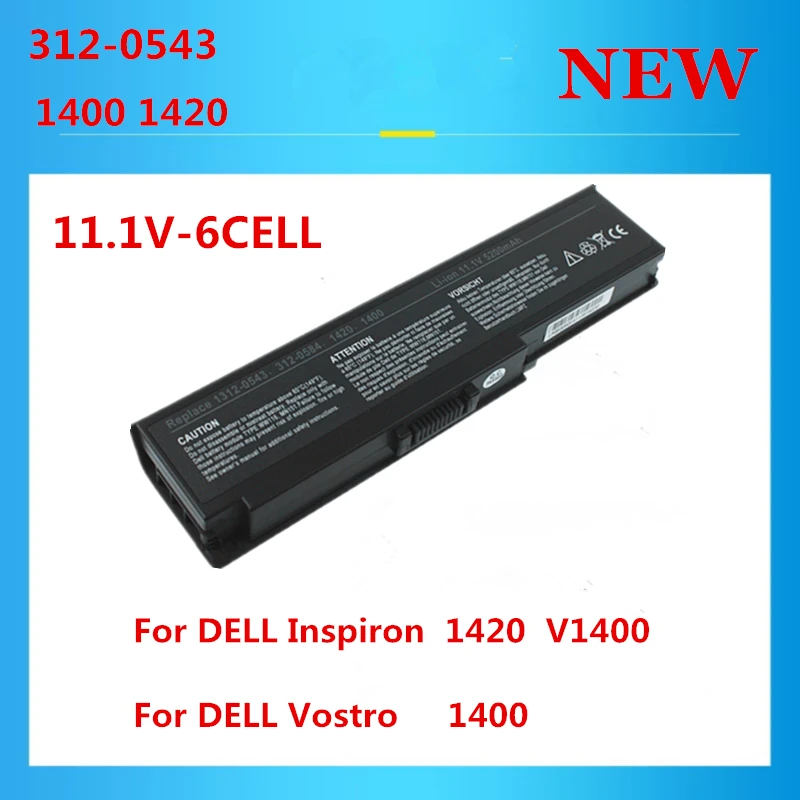 

312-0543 Laptop Battery For Dell Inspiron 1420 V1400 For Vostro 1400 0FT095 0KX117 0MN151 0MN154 0WW116 0WW118